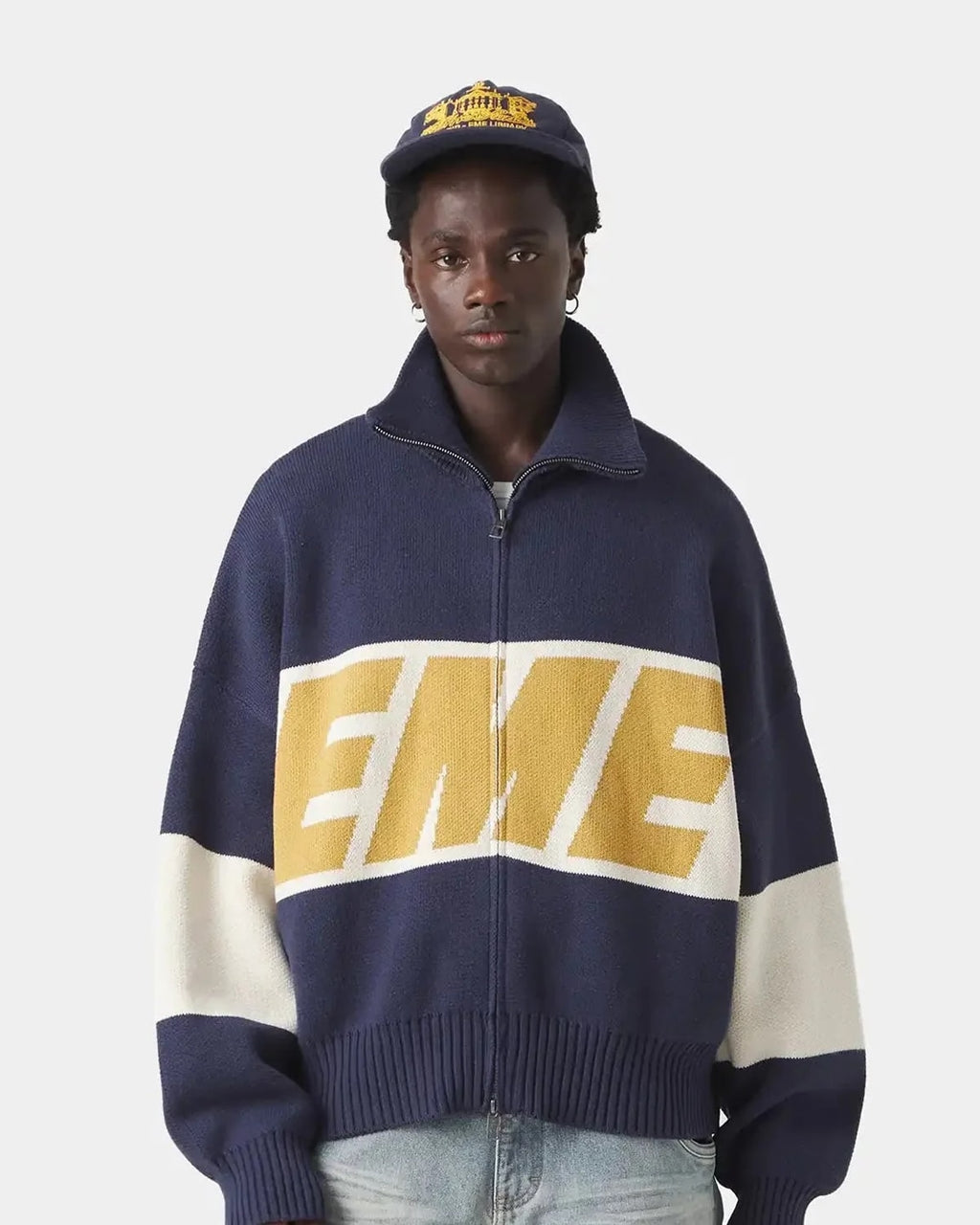 Eme Studios Thrill Mustard Zipper Knit