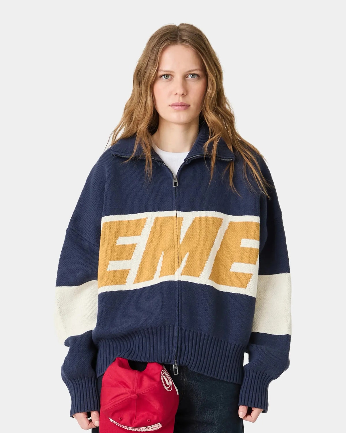 Eme Studios Thrill Mustard Zipper Knit