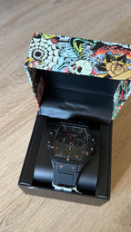 Ed Hardy Black Tonneau Rose Gold Chronograph Watch